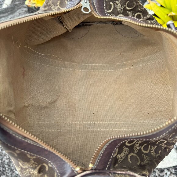 Vintage PROJECT BAG Celine Macadam Horse Carriage Duffel Bag Brown - Picture 9 of 15